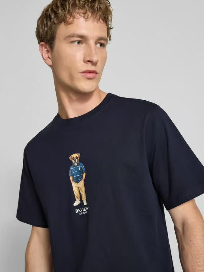 REVIEW T-shirt met motiefprint en ronde hals