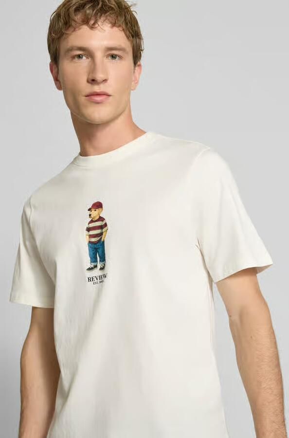 REVIEW T-shirt met motiefprint en ronde hals