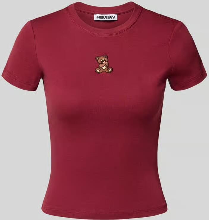 Review T-shirt met motiefstitching en ronde hals - Foto 2