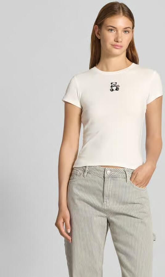 REVIEW T-shirt met motiefstitching en ronde hals - Foto 2