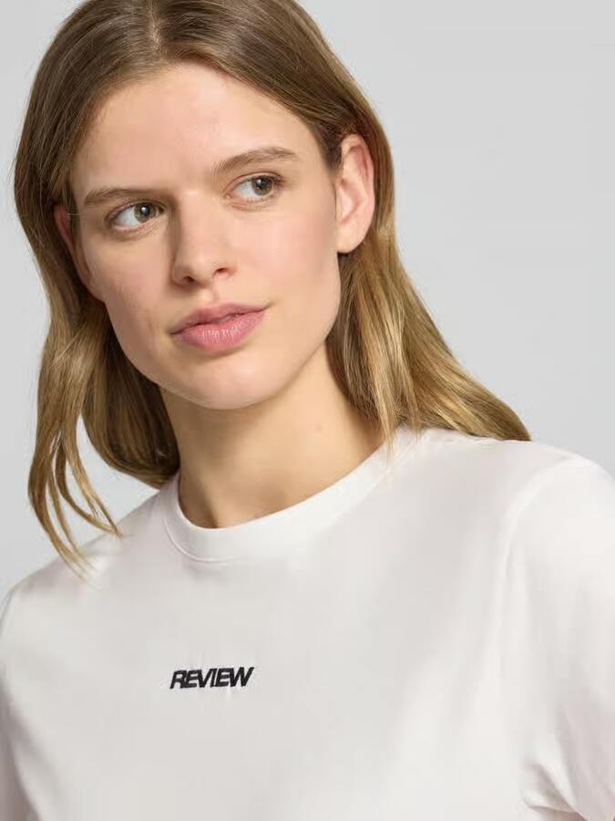 REVIEW T-shirt met ronde hals en Gestikt logo