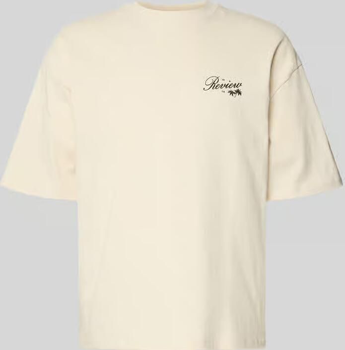REVIEW T-shirt met ronde hals en labelprint - Foto 2