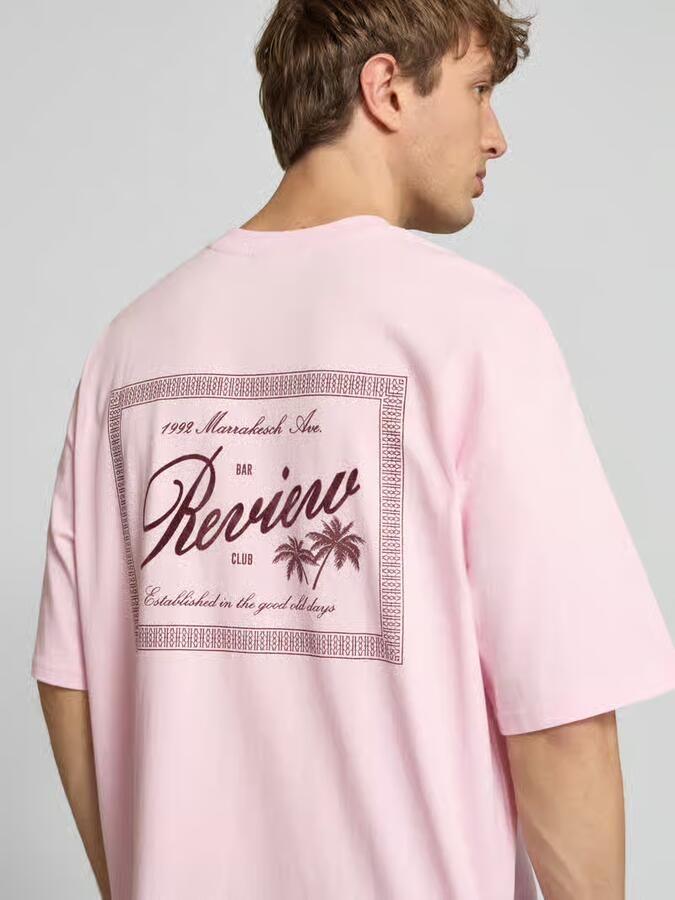 REVIEW T-shirt met ronde hals en labelprint