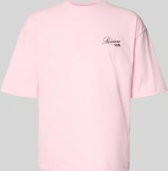 REVIEW T-shirt met ronde hals en labelprint - Foto 2