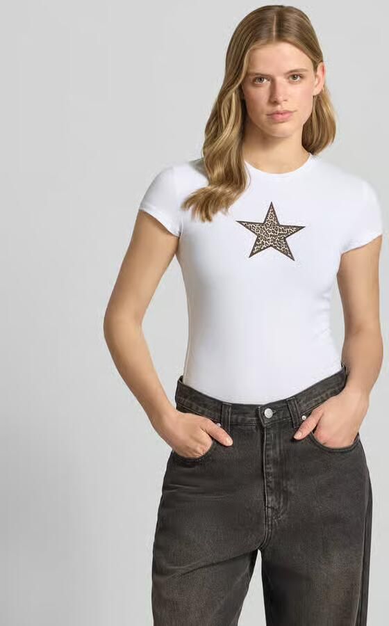 REVIEW T-shirt met stitching en ronde hals - Foto 4