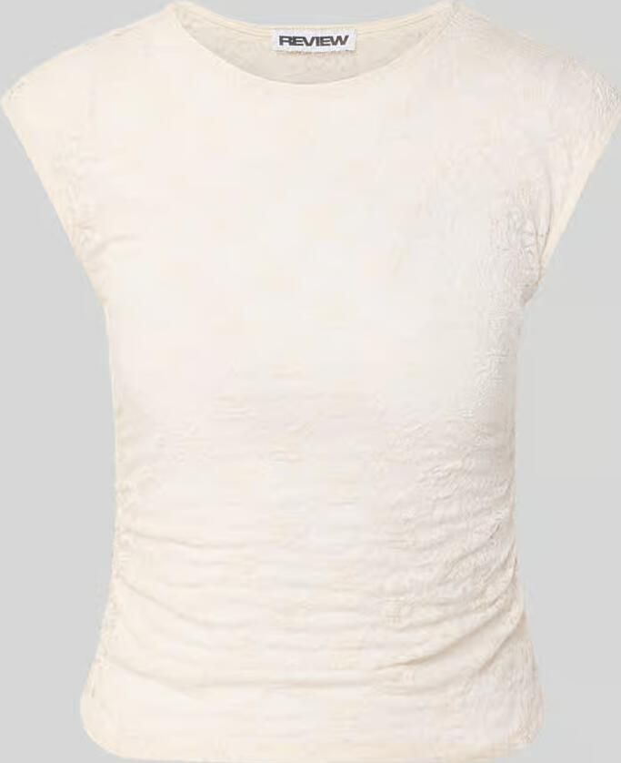REVIEW T-shirt van kant met plooien aan de zijnaden - Foto 2