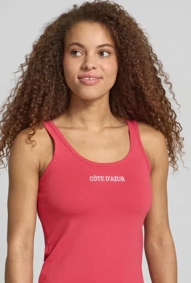REVIEW Tanktop met ronde hals en borduursel