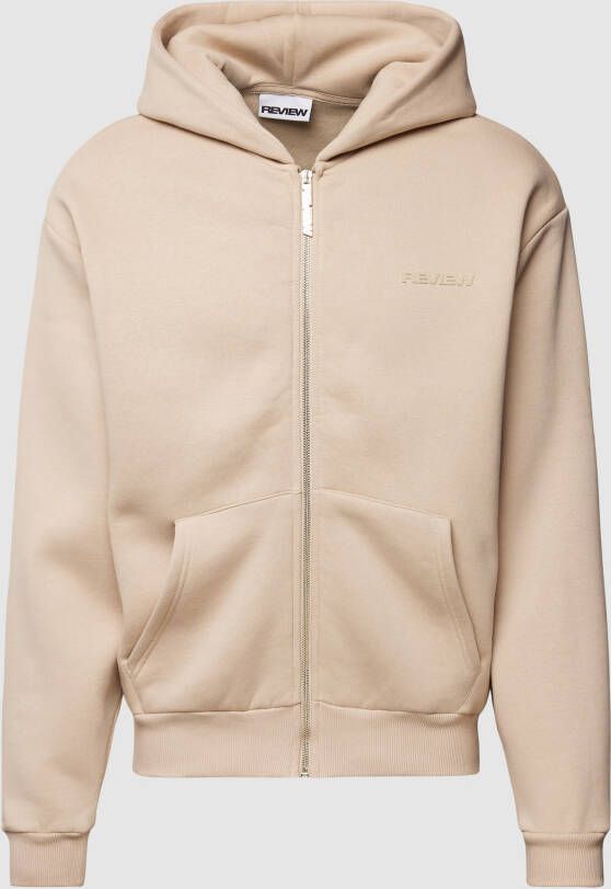 REVIEW Essentials hoodie met ritssluiting en logo