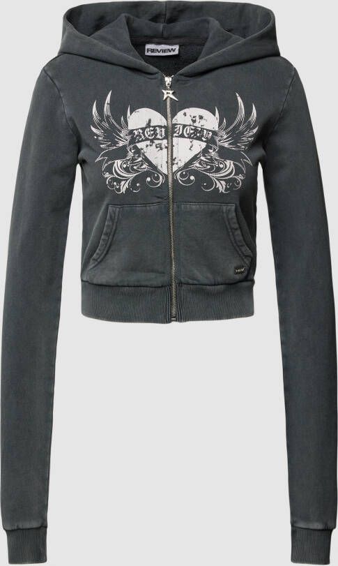 Review Kort sweatjack ANGEL met print