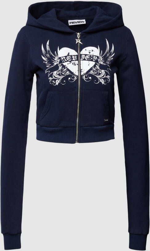 Review Kort sweatjack ANGEL met print