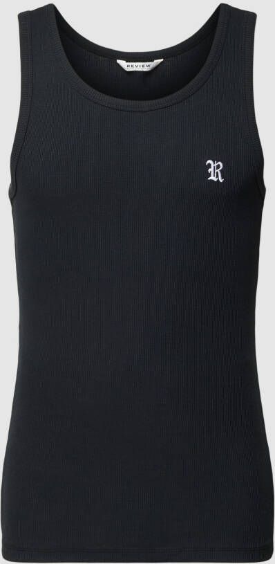 REVIEW Tanktop van katoen in riblook