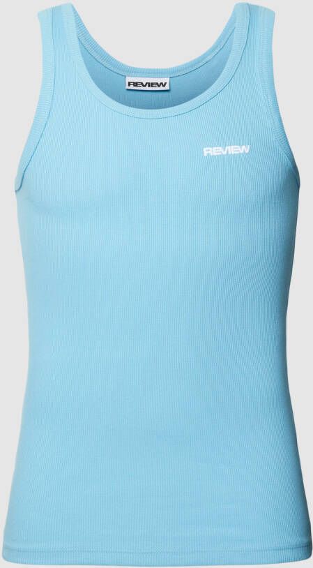 REVIEW Tanktop van katoen met labeldetail