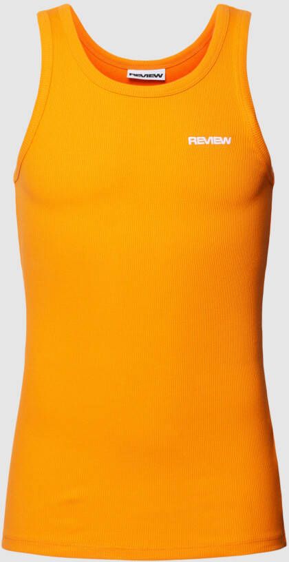 REVIEW Tanktop van katoen met labeldetail