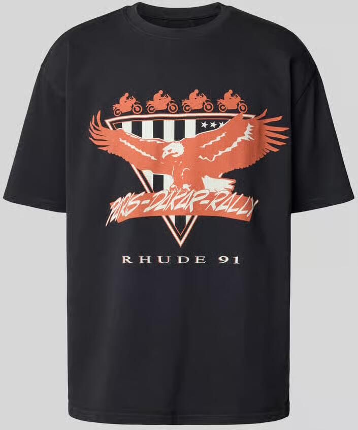 RHUDE Regular fit t-shirt van puur katoen