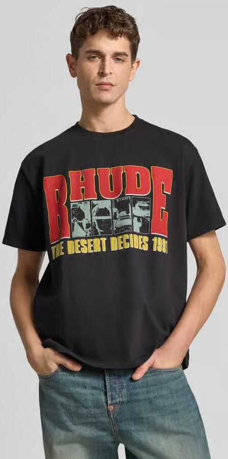 RHUDE T-shirt met labelprint - Foto 3