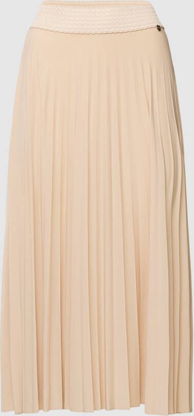 Rich & Royal Knielange rok met plissévouwen