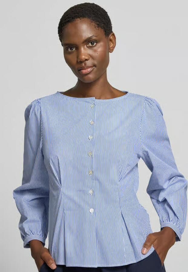 Rich & Royal Blouse van katoenmix met peplumzoom