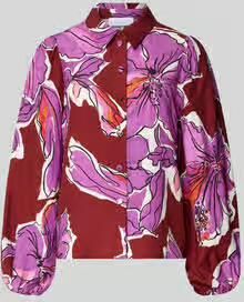 Rich & Royal Blouse van viscosemix met ballonmouwen en knoopsluiting