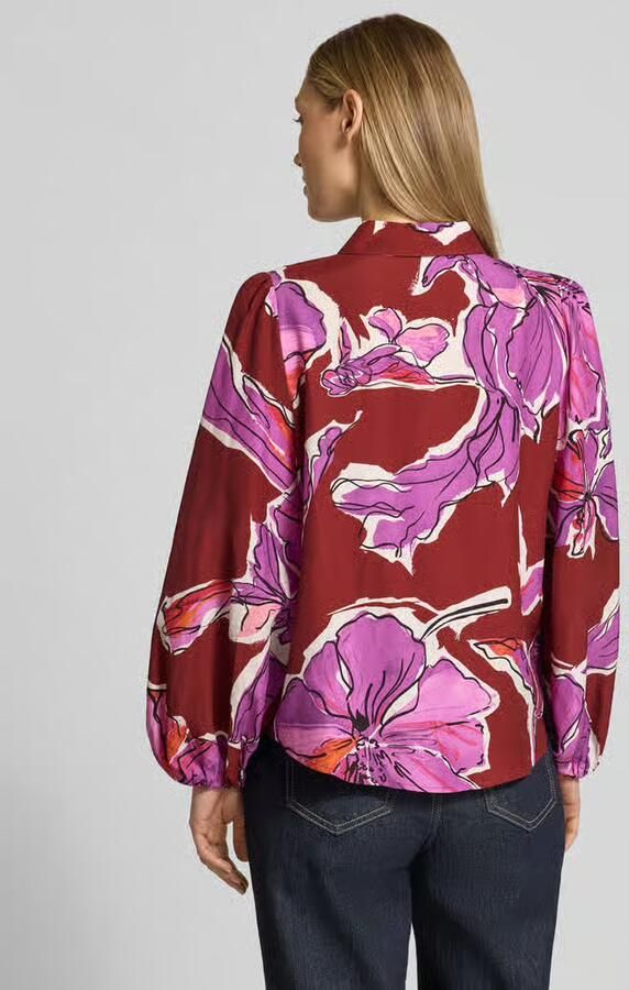 Rich & Royal Blouse van viscosemix met ballonmouwen en knoopsluiting - Foto 2