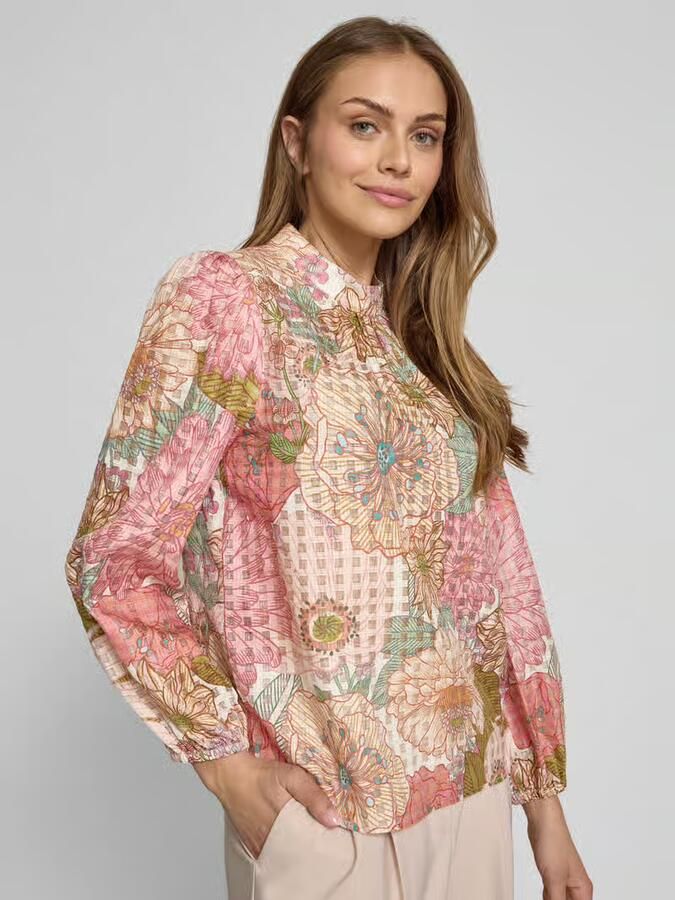 Rich & Royal Blouseshirt van een mix van katoen en zijde
