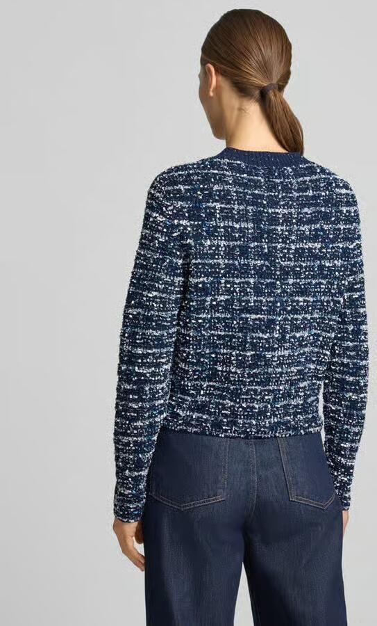 Rich & Royal Gebreid vest in bouclélook met knoopsluiting - Foto 3