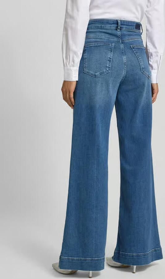 Rich & Royal Wijde jeans NOS MR SC F Blue Hoge taille wijde pijp subtiele wassing - Foto 5