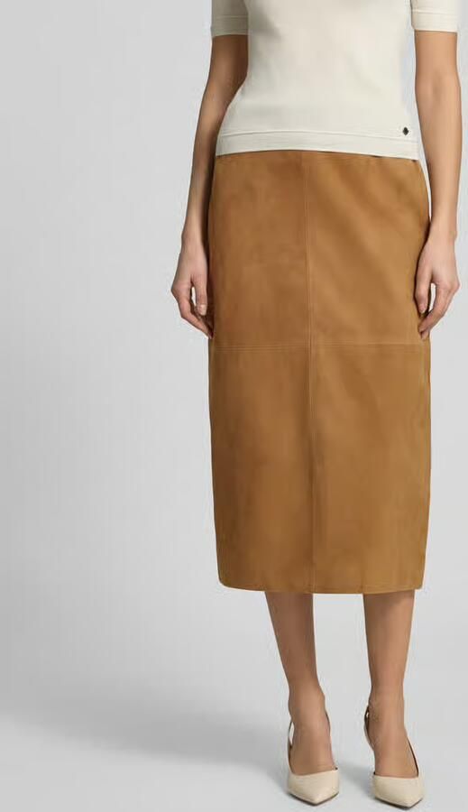 Rich & Royal Leren rok van lamsleer met elastische tailleband - Foto 3