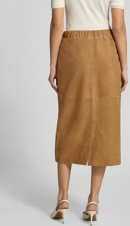 Rich & Royal Leren rok van lamsleer met elastische tailleband - Foto 2