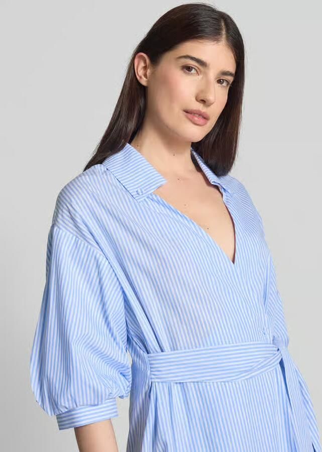 Rich & Royal Blousejurk Met overhangende schouder en button-down kraag gestreept - Foto 2