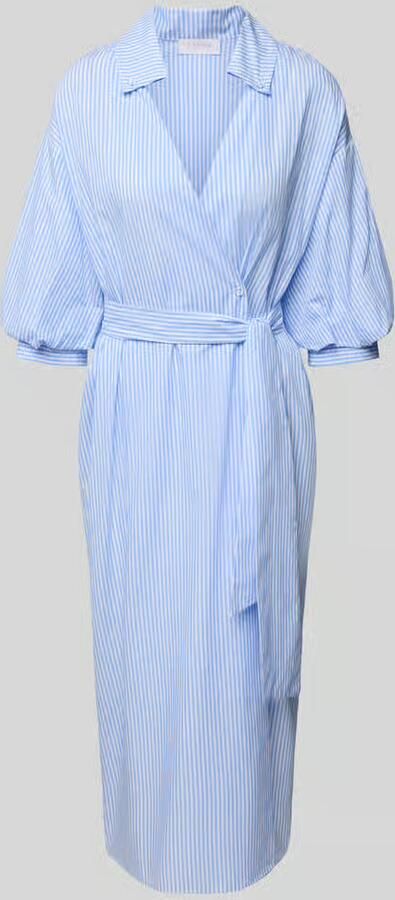 Rich & Royal Blousejurk Met overhangende schouder en button-down kraag gestreept