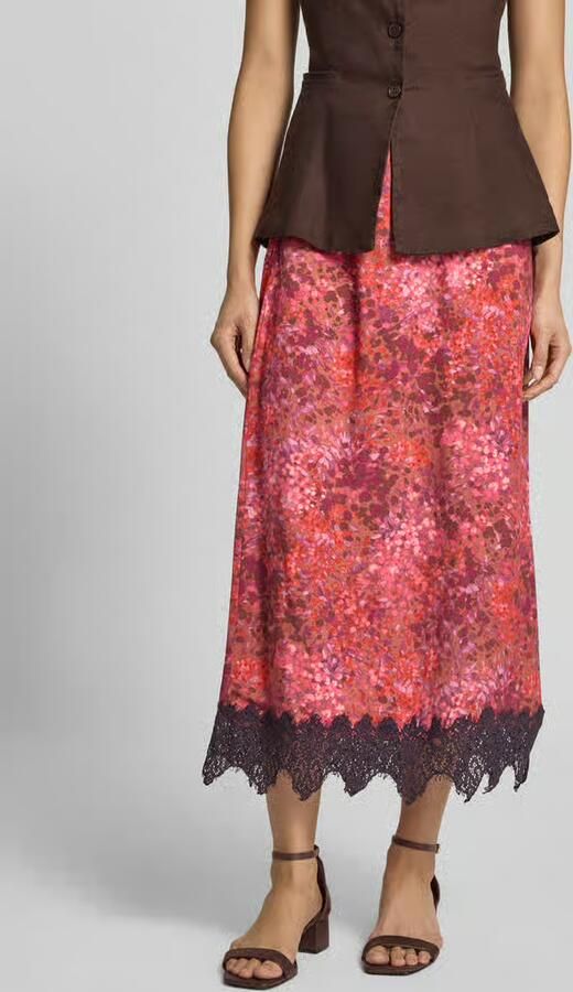 Rich & Royal Midirok van viscose met kant - Foto 3