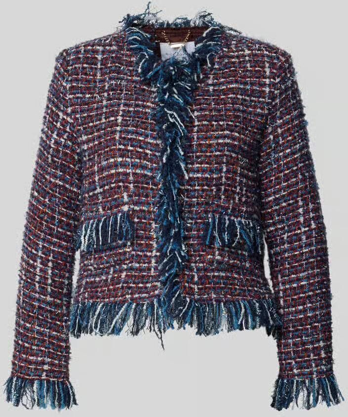 Rich & Royal Regular fit blazer met franjes