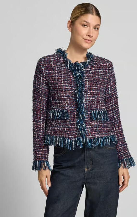 Rich & Royal Regular fit blazer met franjes - Foto 2