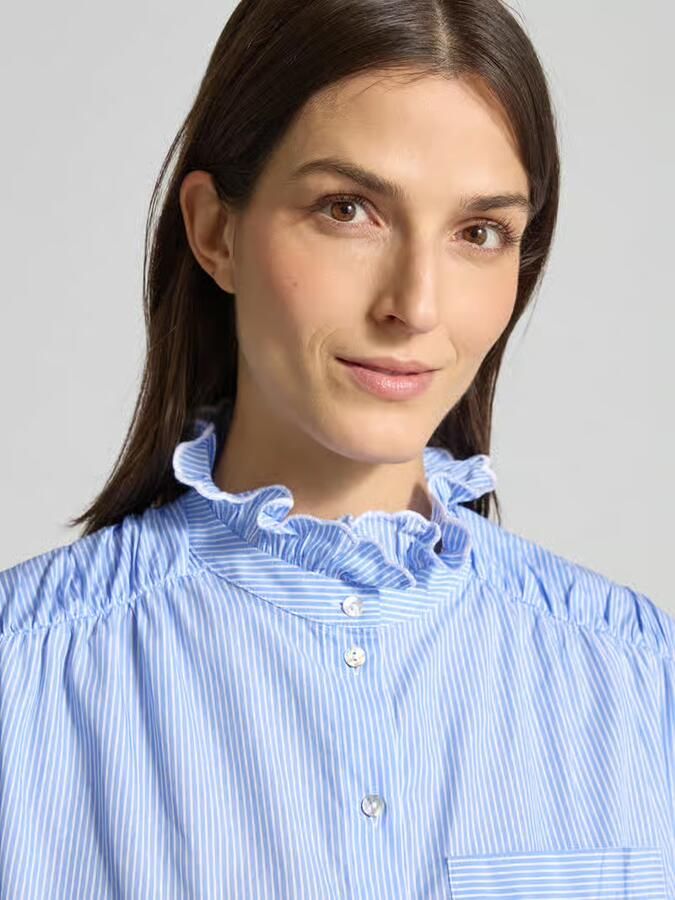 Rich & Royal Regular fit blouse van puur katoen met opstaande kraag