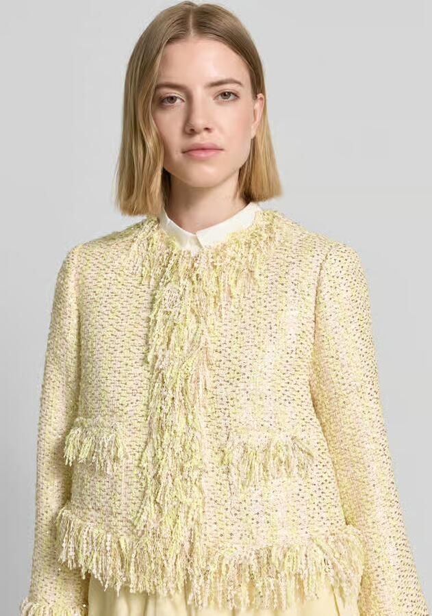 Rich & Royal regular fit jas met bouclé-look