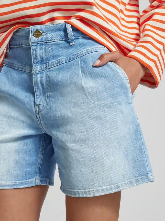 Rich & Royal Regular fit korte jeans met plooien - Foto 2