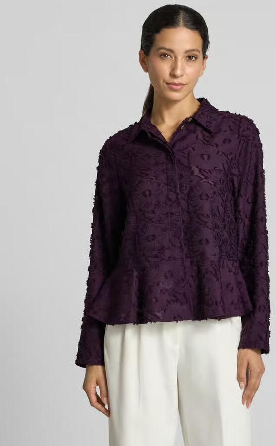 Rich & Royal Regular fit overhemdblouse met afdekstrip - Foto 3