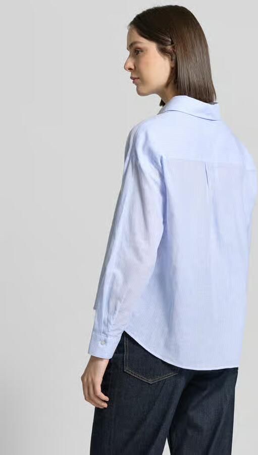 Rich & Royal regular fit overhemdblouse met linnen - Foto 3