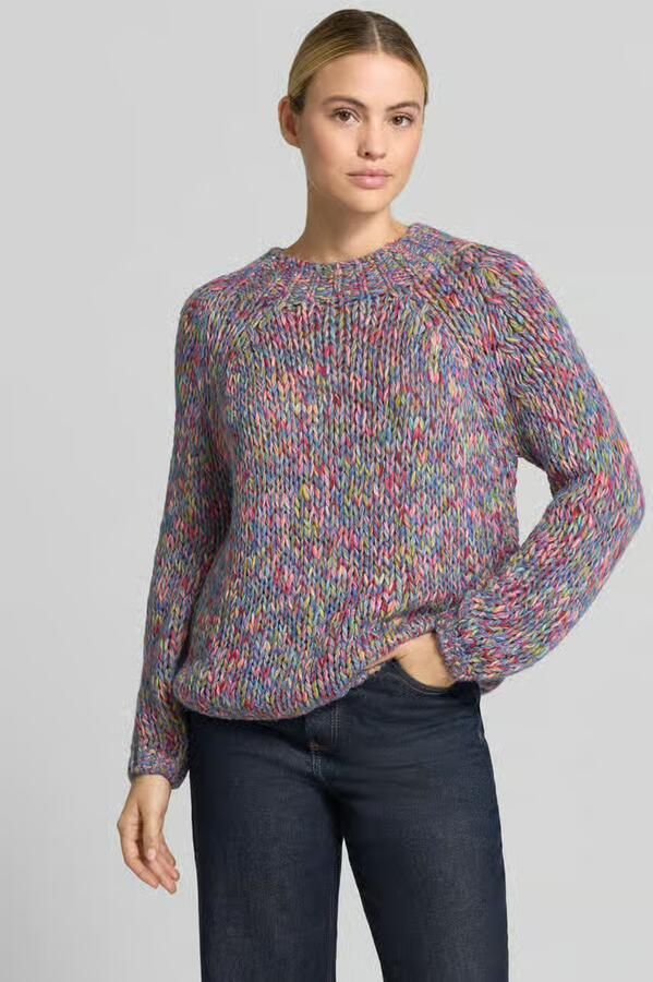 Rich & Royal Regular fit pullover met scheerwol in tricotlook - Foto 3