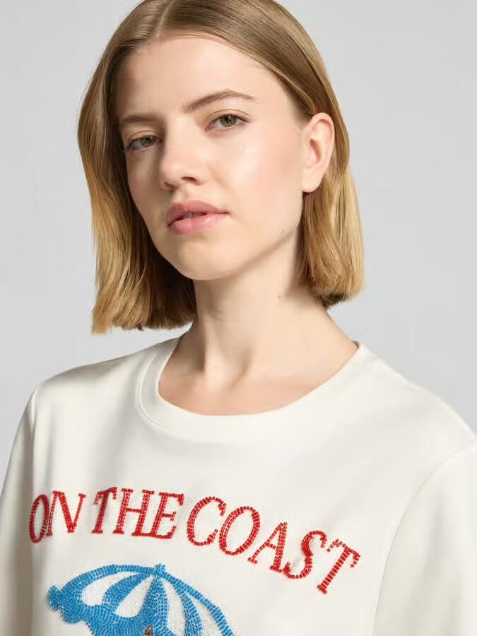 Rich & Royal relaxed fit T-shirt met siersteentjes