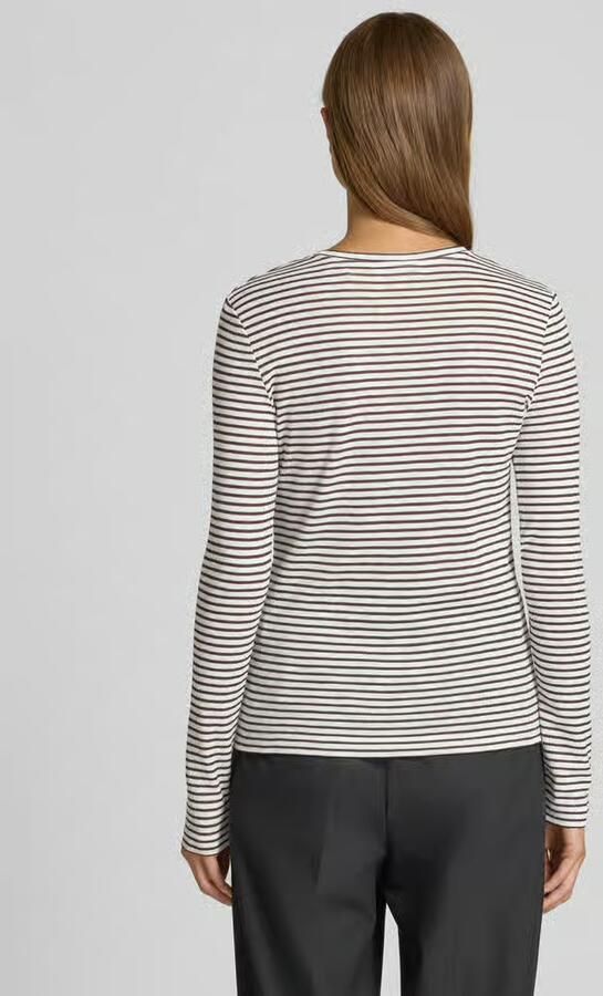 Rich & Royal Shirt met lange mouwen en geribde ronde hals