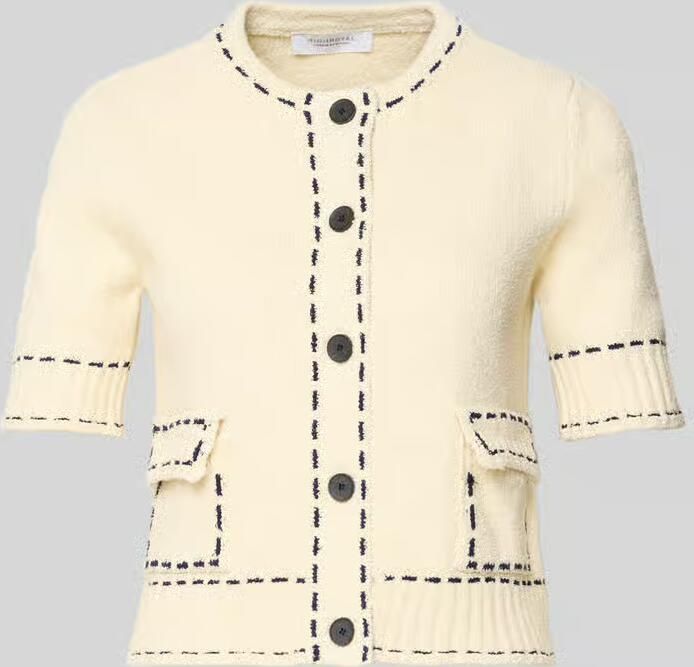 Rich & Royal Slim fit gebreid jack met opgestikte zakken - Foto 2
