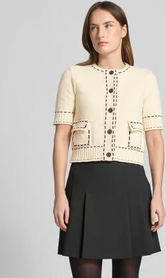 Rich & Royal Slim fit gebreid jack met opgestikte zakken - Foto 3