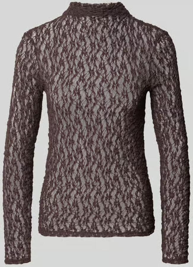 Rich & Royal Slim fit shirt met lange mouwen van kant - Foto 2