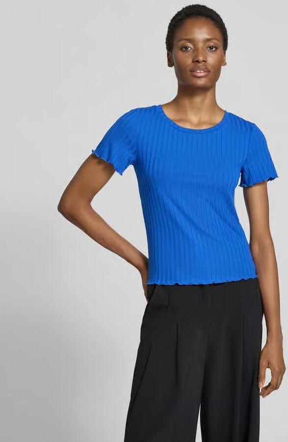 Rich & Royal Slim fit t-shirt van viscosemix met structuurpatroon - Foto 2
