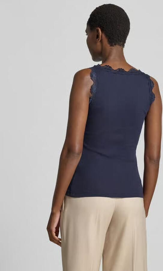 Rich & Royal Slim fit top met kant van pure katoen - Foto 2