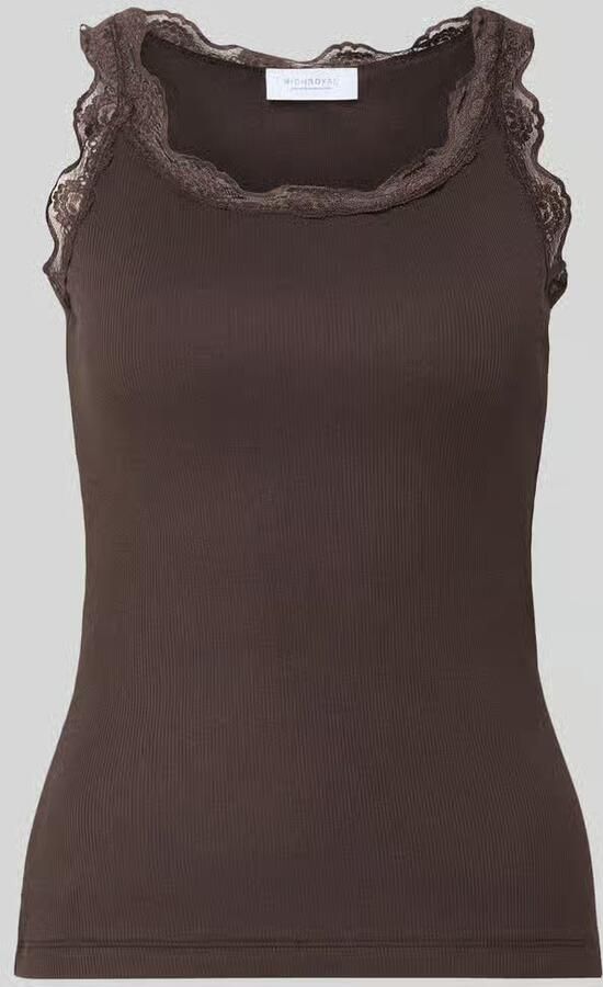 Rich & Royal Slim fit top van puur katoen met kant - Foto 3