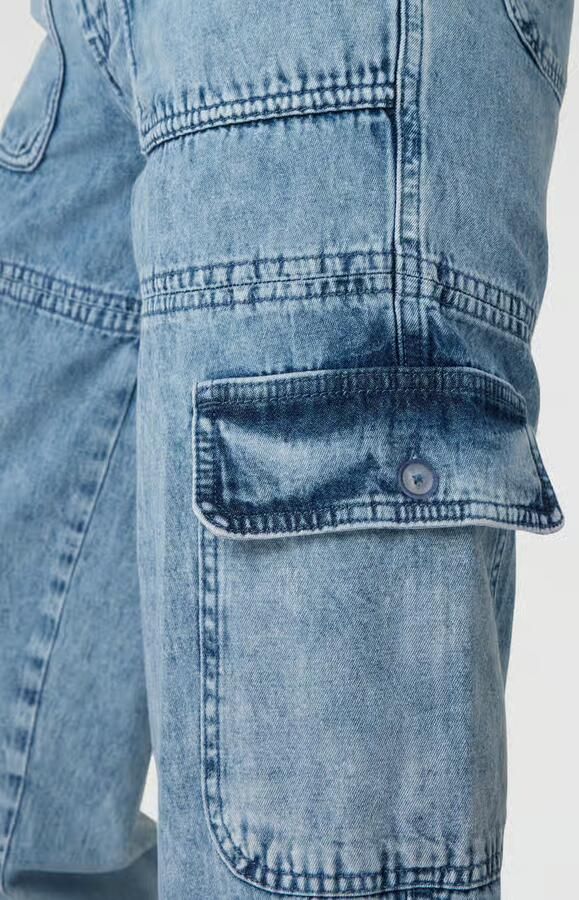 Rich & Royal Straight leg jeans met cargozakken