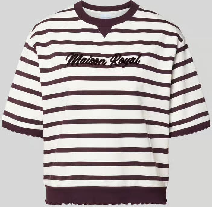 Rich & Royal Sweatshirt met 1 2-mouwen en geschulpte zoom