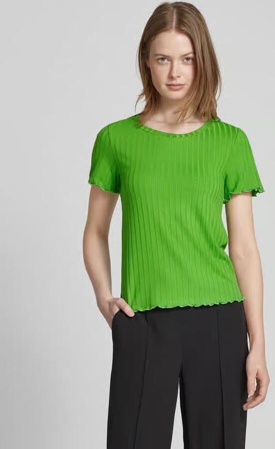 Rich & Royal T-shirt met geribde ronde hals - Foto 2